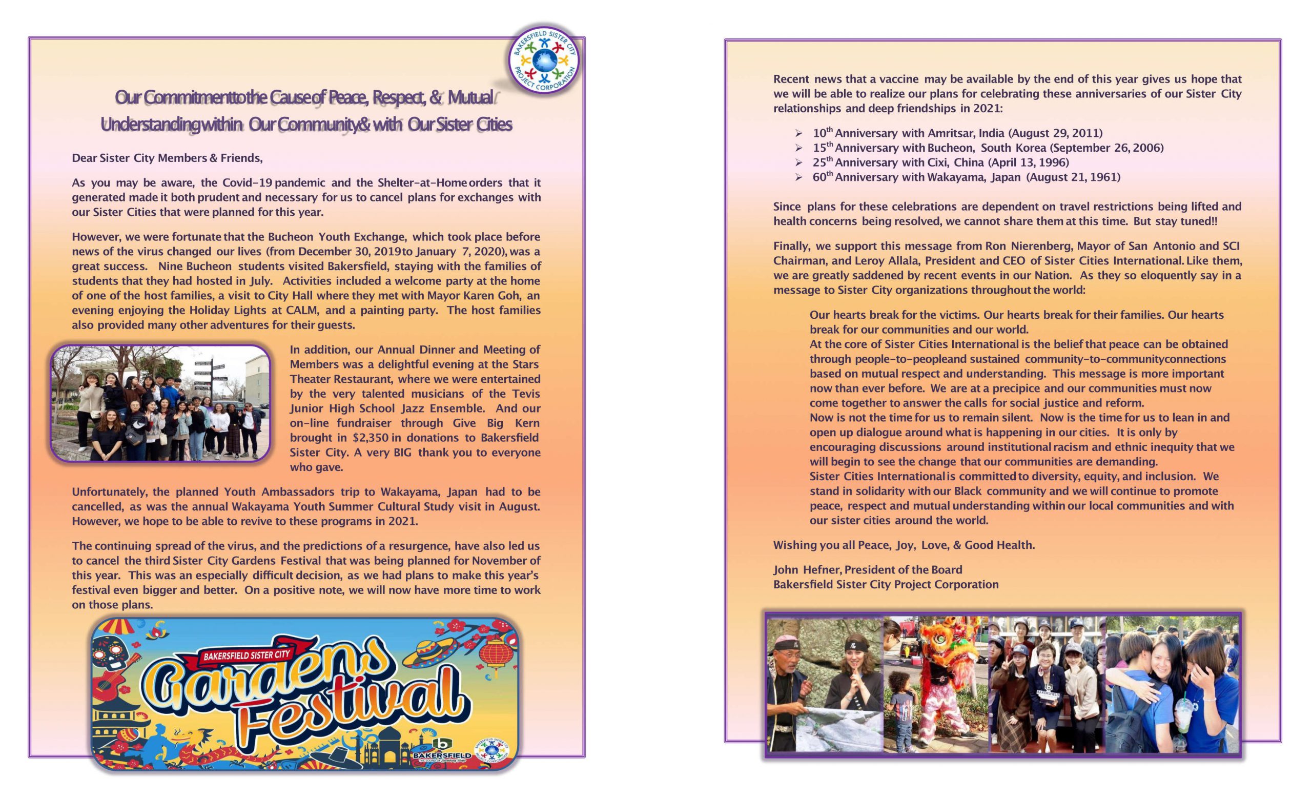 Sister Cities Gardens Festival poster.